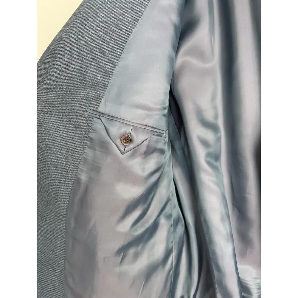 Lauren Ralph Lauren Blazer 48R Silk Wool Blue Sport Coat Classic